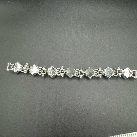 Vintage 1950s Coro Thermoset in Icy Blue Chunky Link Bracelet 7.5in - Picture 3 of 11